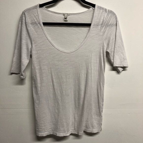 J. Crew Tops - J. crew basic white 3/4 sleeve tee staple small